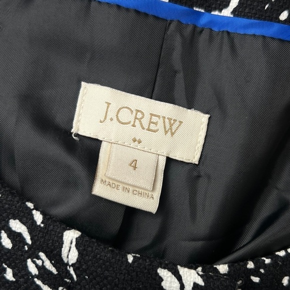 J CREW Abstract Graphic Print Woven Cotton Zip Up Jewel Neck Collarless Coat 4 - Picture 7 of 8